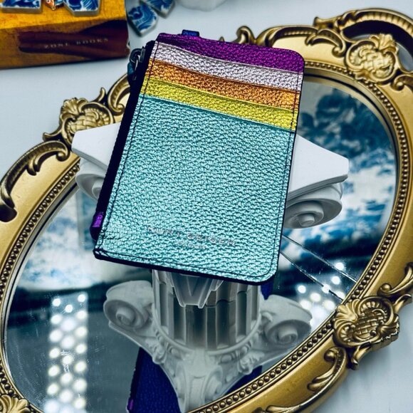 🆕 KURT GEIGER LONDON 🧿 NWOT Rainbow Shop 690 Card Holder in Multi Rainbow - Picture 11 of 11